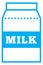 Milk line icon. Dairy product paper pack