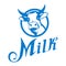 Milk logo. Healthy drink. Lettering.