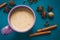 Milk masala tea with different spices on the table