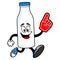 Milk Mascot running with a Foam Hand