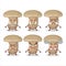 Milk mashroom cartoon character with various angry expressions