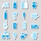 Milk and milk product theme stickers set eps10