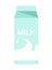 Milk paper pack with milky splash vector flat isolated icon