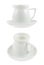 Milk pitcher white ceramic ewer isolated