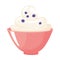 milk porridge with berry, dairy product cartoon icon