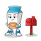 Milk postman mascot vector cartoon illustration