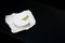 Milk production - cheese camembert or brie on dark stone board background copy space. set
