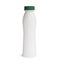 Milk or shampoo plastic bottle with green cap