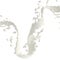 Milk spiral jet, brown splash, liquid wave, splashing loops, curvy line, isolated on white background. 3d rendering