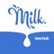 Milk splash logo lettering background