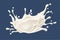 Milk splash realistic splashes and drops