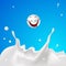 Milk Splash with White Drop Cute Funny Character - Vector