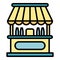 Milk stall icon color outline vector