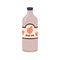 Milk tea, cold cooling beverage in bottle. Fresh sweet fruit liquid in closed jar with lid. Healthy summer refreshment