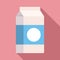 Milk tetra pack icon, flat style