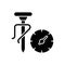 Milk thermometer black glyph icon