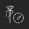 Milk thermometer chalk white icon on dark background