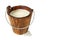 Milk in wooden bucket