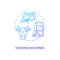 Milking machines blue gradient concept icon