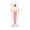 Milkshake and cherry on white vector