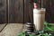 Milkshake (chocolate smoothie) with cookies