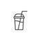 Milkshake cup line icon