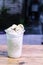 Milkshake with durian pieces, version 2