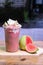 Milkshake with guava pieces