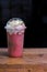 Milkshake with guava pieces, version 1