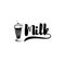 Milkshake icon. Milk logo. Dairy label. Vector.