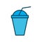 Milkshake lineal color icon on white background