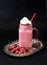 Milkshake with raspberries