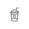 Milkshake with straw outline icon