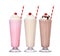 Milkshakes chocolate flavor ice cream set collection