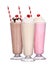 Milkshakes chocolate flavor ice cream set collection