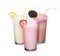 Milkshakes chocolate flavor ice cream set collection isolated