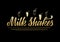 Milkshakes golden lettering with glasses