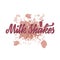 Milkshakes lettering on pastel watercolor background