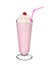 Milkshakes strawberry flavor with cherry and whipped cream