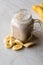 Milky Banana Smoothie in Mason Jar with Milk Milkshake