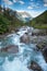 Milky blue glacier river in Norway