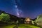 Milky way above Historic Villages of Shirakawa-go and Gokayama, Gifu-ken, Japan