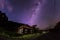 Milky way above house