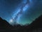 Milky Way. Amazing scene with himalayan mountains