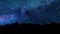 The Milky Way Appears From Behind The Trees. Perseid Meteor Shower Bristlecone Milky Way Timelapse. Night sky animation