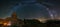 Milky way arch over Torre de Barrio village in Leon