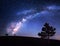 Milky Way. Beautiful night landscape. Sky with stars. Background