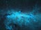 The Milky way galaxy center at blue light. Science astronomy concept wallpaper