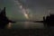 Milky Way Galaxy, mars and jupiter over Little Hunters Beach