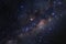 Milky way galaxy with stars and space dust in the universe